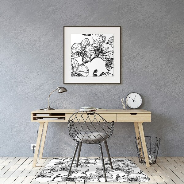 Office chair floor protector orchids