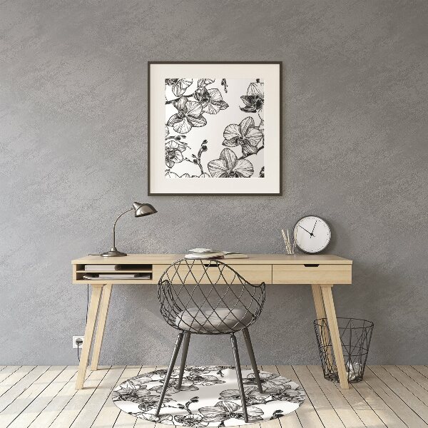 Office chair floor protector orchids