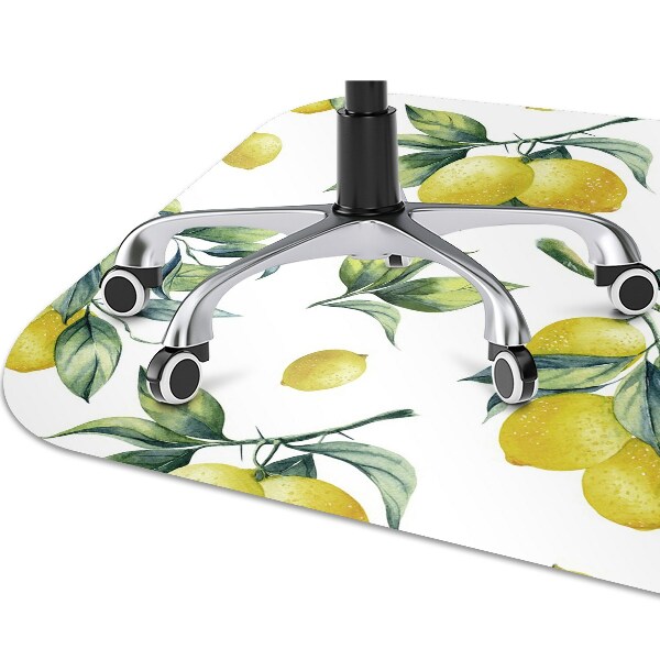 Desk chair mat yellow lemon