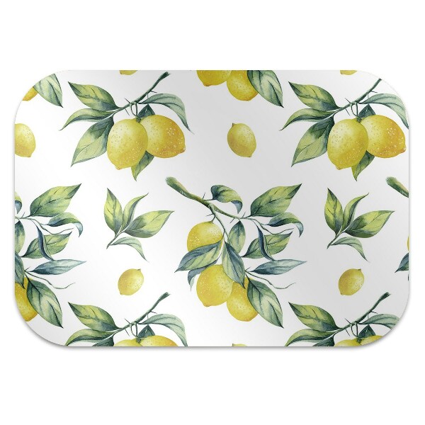 Desk chair mat yellow lemon