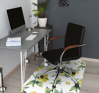 Desk chair mat yellow lemon