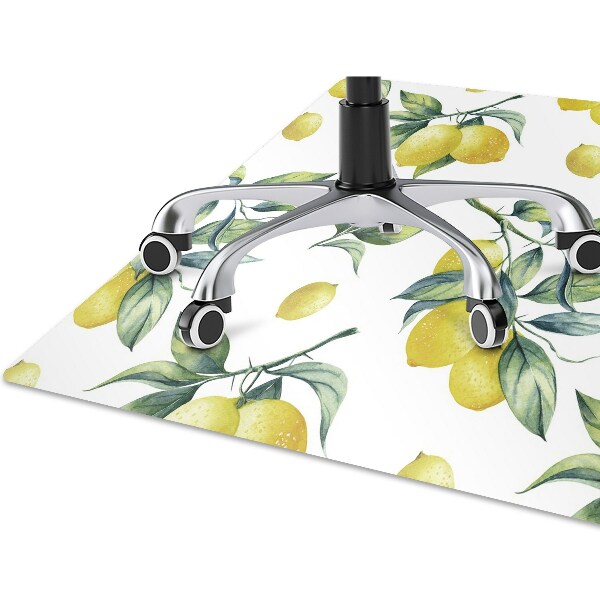 Desk chair mat yellow lemon