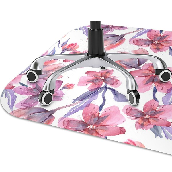 Chair mat floor panels protector pastel flowers