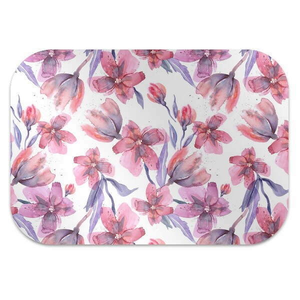 Chair mat floor panels protector pastel flowers