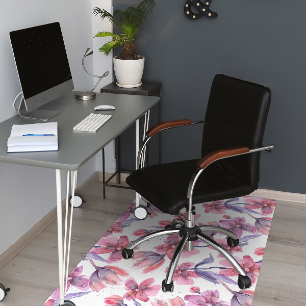 Chair mat floor panels protector pastel flowers