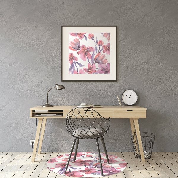 Chair mat floor panels protector pastel flowers