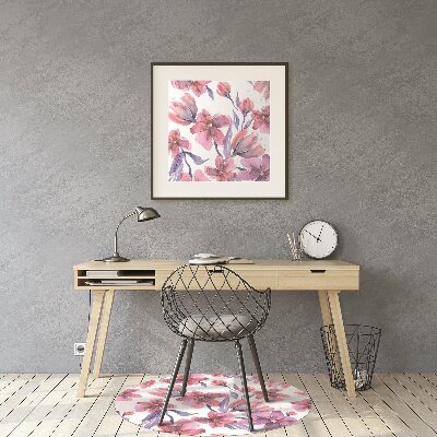 Chair mat floor panels protector pastel flowers