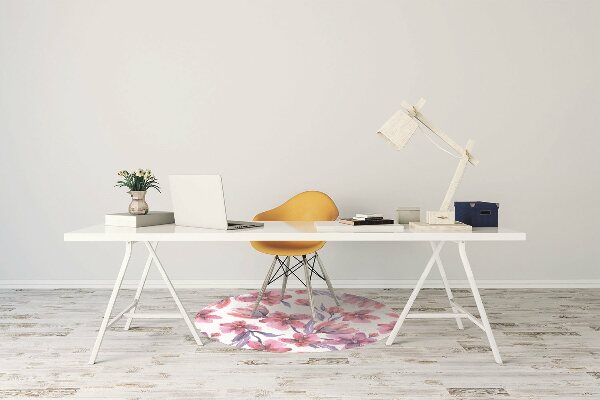 Chair mat floor panels protector pastel flowers