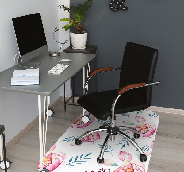 Office chair mat flowers
