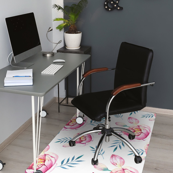 Office chair mat flowers