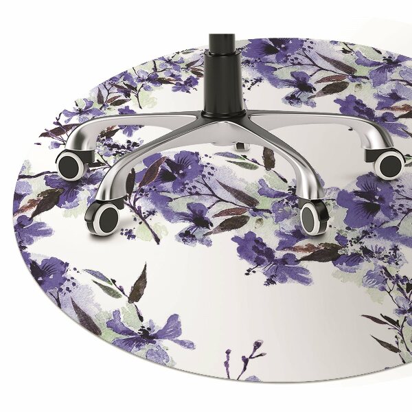 Office chair mat blue flowers