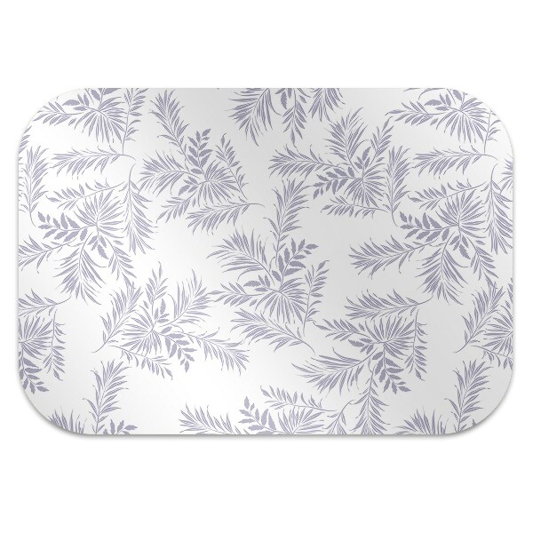 Computer chair mat gray leaves