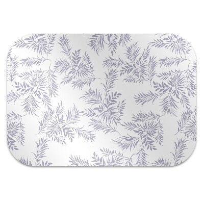 Computer chair mat gray leaves