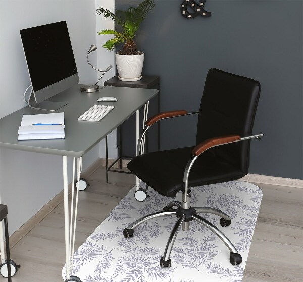 Computer chair mat gray leaves