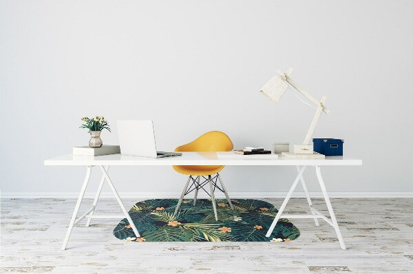 Office chair mat Flowers and leaves