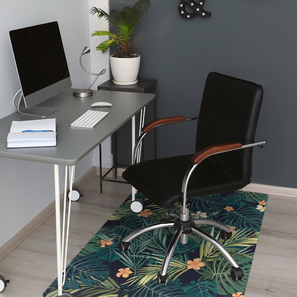 Office chair mat Flowers and leaves