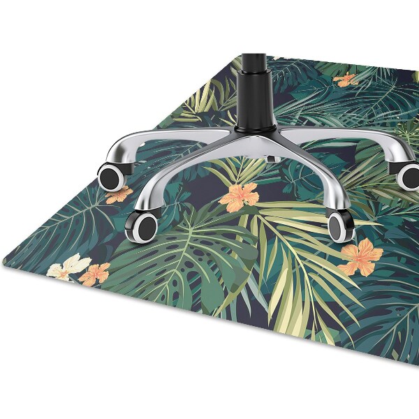 Office chair mat Flowers and leaves