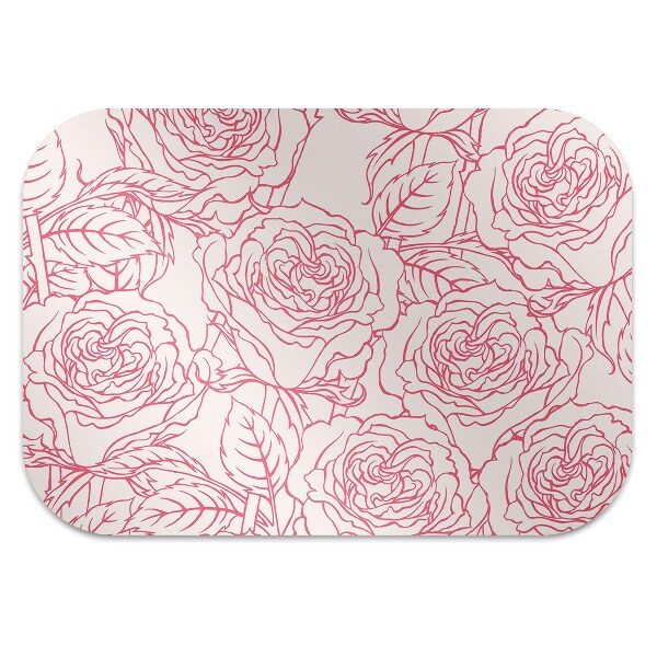 Desk chair mat roses Doodle