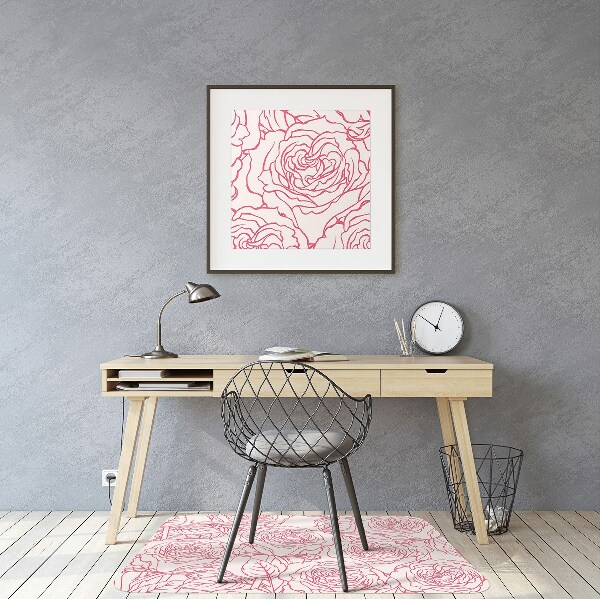 Desk chair mat roses Doodle