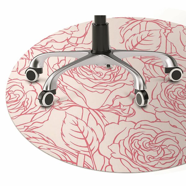 Desk chair mat roses Doodle
