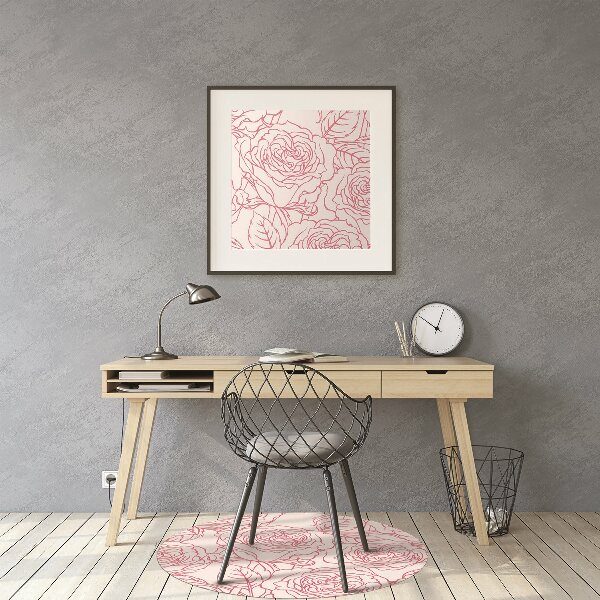 Desk chair mat roses Doodle