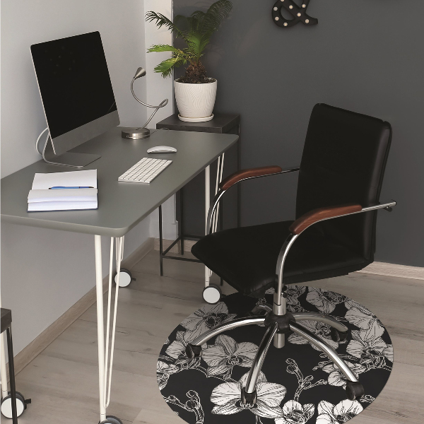 Office chair floor protector flowers negative
