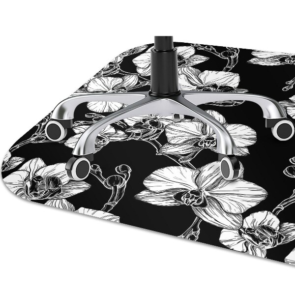 Office chair floor protector flowers negative