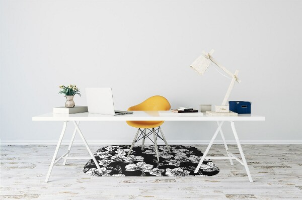 Office chair floor protector flowers negative