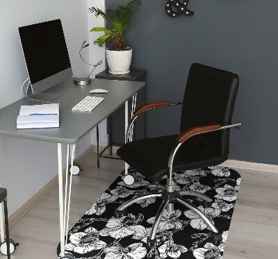 Office chair floor protector flowers negative