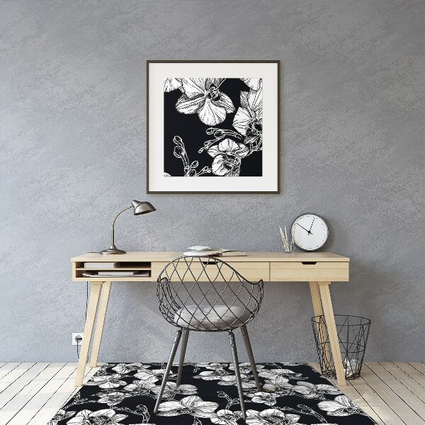 Office chair floor protector flowers negative