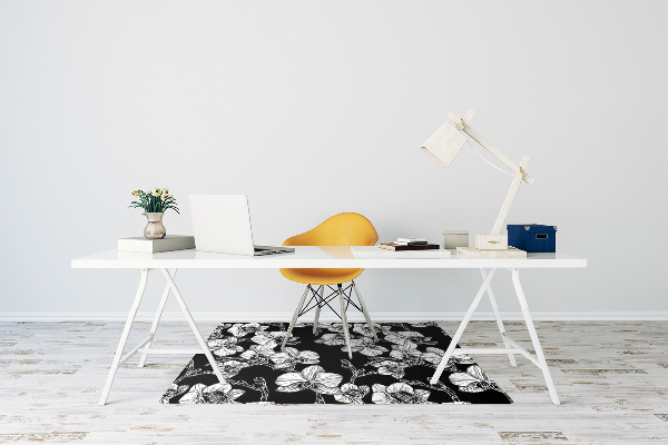 Office chair floor protector flowers negative