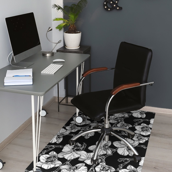 Office chair floor protector flowers negative