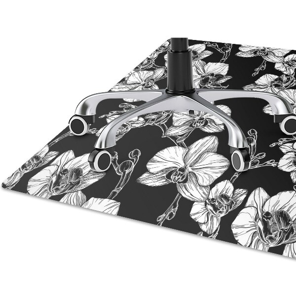 Office chair floor protector flowers negative