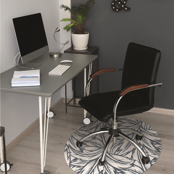 Office chair mat drawn leaves