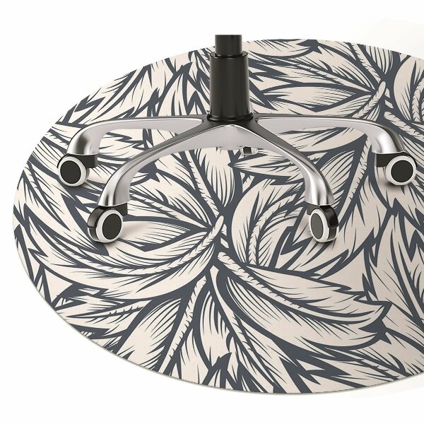 Office chair mat drawn leaves