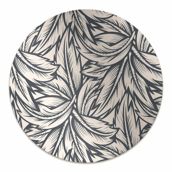 Office chair mat drawn leaves