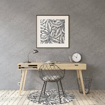Office chair mat drawn leaves