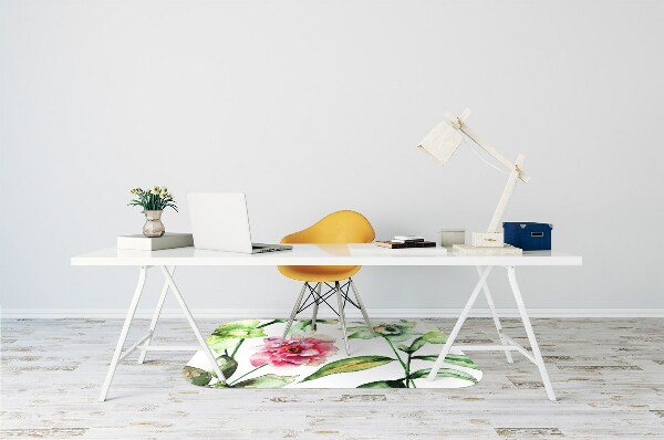 Desk chair mat spring flowers