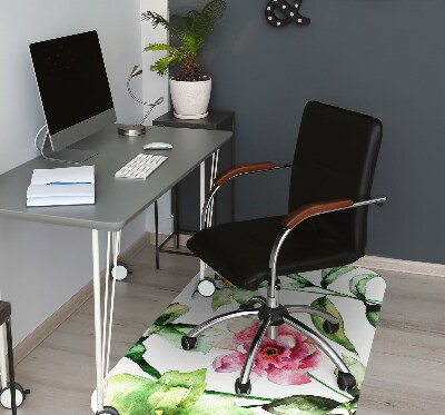 Desk chair mat spring flowers