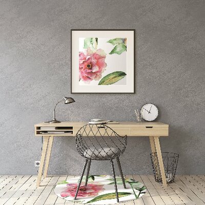 Desk chair mat spring flowers