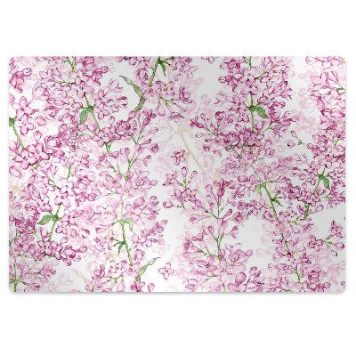Office chair floor protector lilac flowers