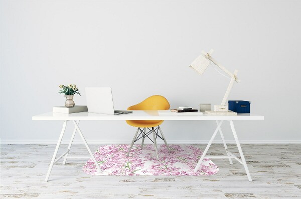 Office chair floor protector lilac flowers