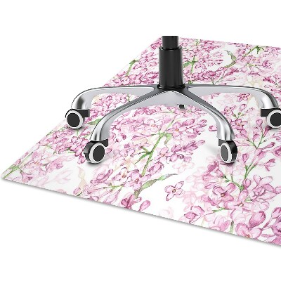 Office chair floor protector lilac flowers
