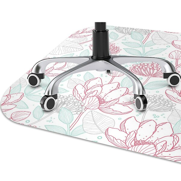 Office chair mat contours flowers