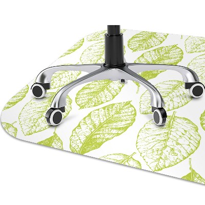 Office chair floor protector Green leaves