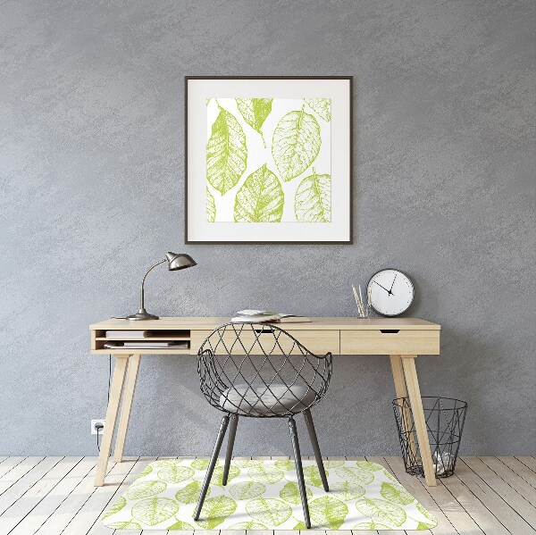 Office chair floor protector Green leaves