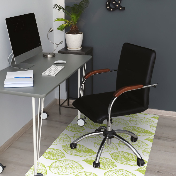 Office chair floor protector Green leaves