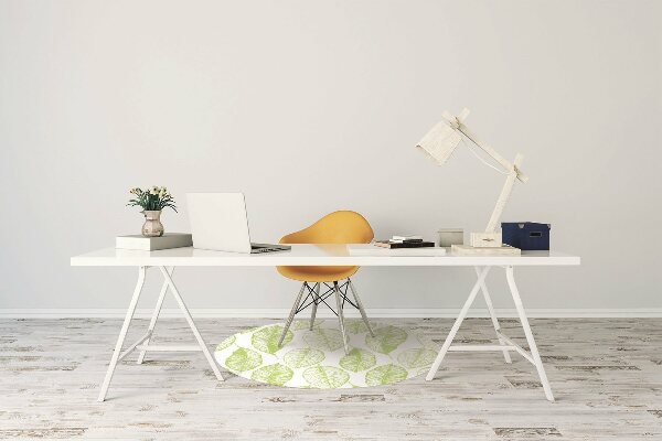 Office chair floor protector Green leaves