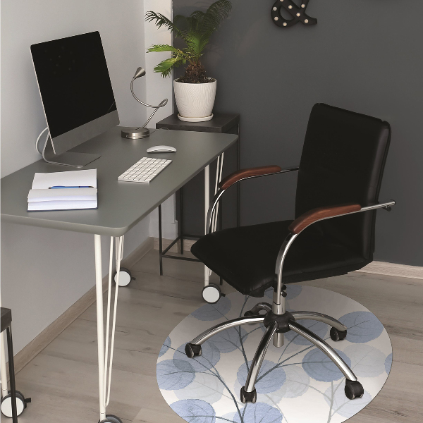 Chair mat floor panels protector Branches with leaves