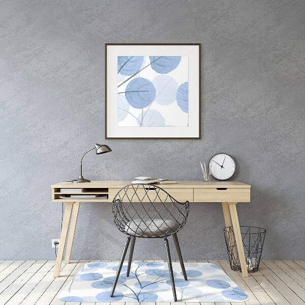 Chair mat floor panels protector Branches with leaves